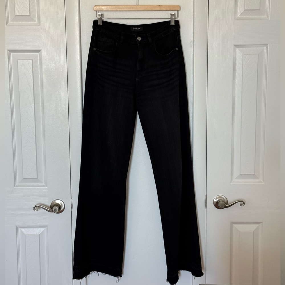 Massimo Dutti Black Wide-Leg High-Rise Jeans